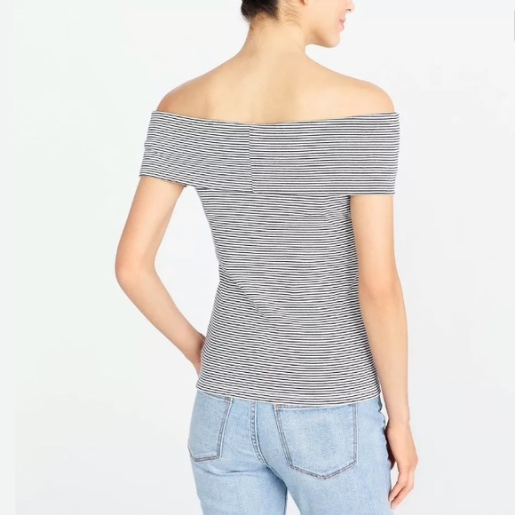 J. CREW Women’s Striped Off The Shoulder Top - Picture 2 of 8